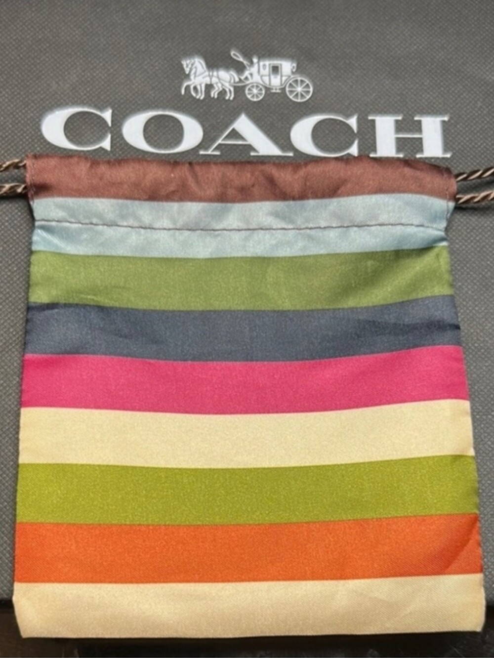 Coach Legacy Striped Drawstring Dustbag